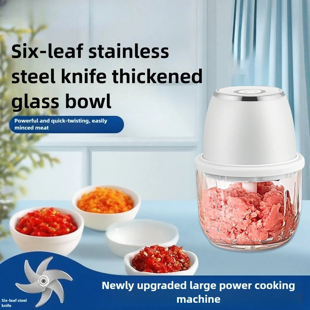 TINSOL 350ML Food Chopper Electric Meat Grinder Garlic Masher USB Multifunction Slicer Blender Kitchen Food Processor